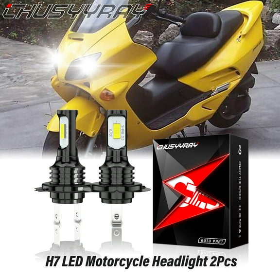 2Pcs H7 LED Motorcycle Headlight Bulbs Kit 6000K White for Honda Reflex 250 2001-2005 2006 2007