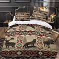 thumbnail image 3 of LAICAIW Bedding Set -3 Piece-Forest Cottage Elk-Cottage Quilt Set with Two Standard Pillowcases-Machine Washable Single（135x200cm）, 3 of 7