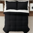 thumbnail image 4 of Serta Simply 3-Piece Clean Antimicrobial Black Solid Comforter Set, Full/Queen, 4 of 11