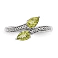 thumbnail image 4 of Brilliant Gemstones Sterling Silver with 14K Accent Rhodium-plated Peridot and Diamond Ring, 4 of 6