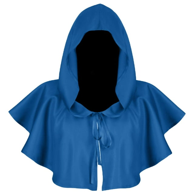Capa con capucha Zulema Halloween Medieval Cosplay Azul