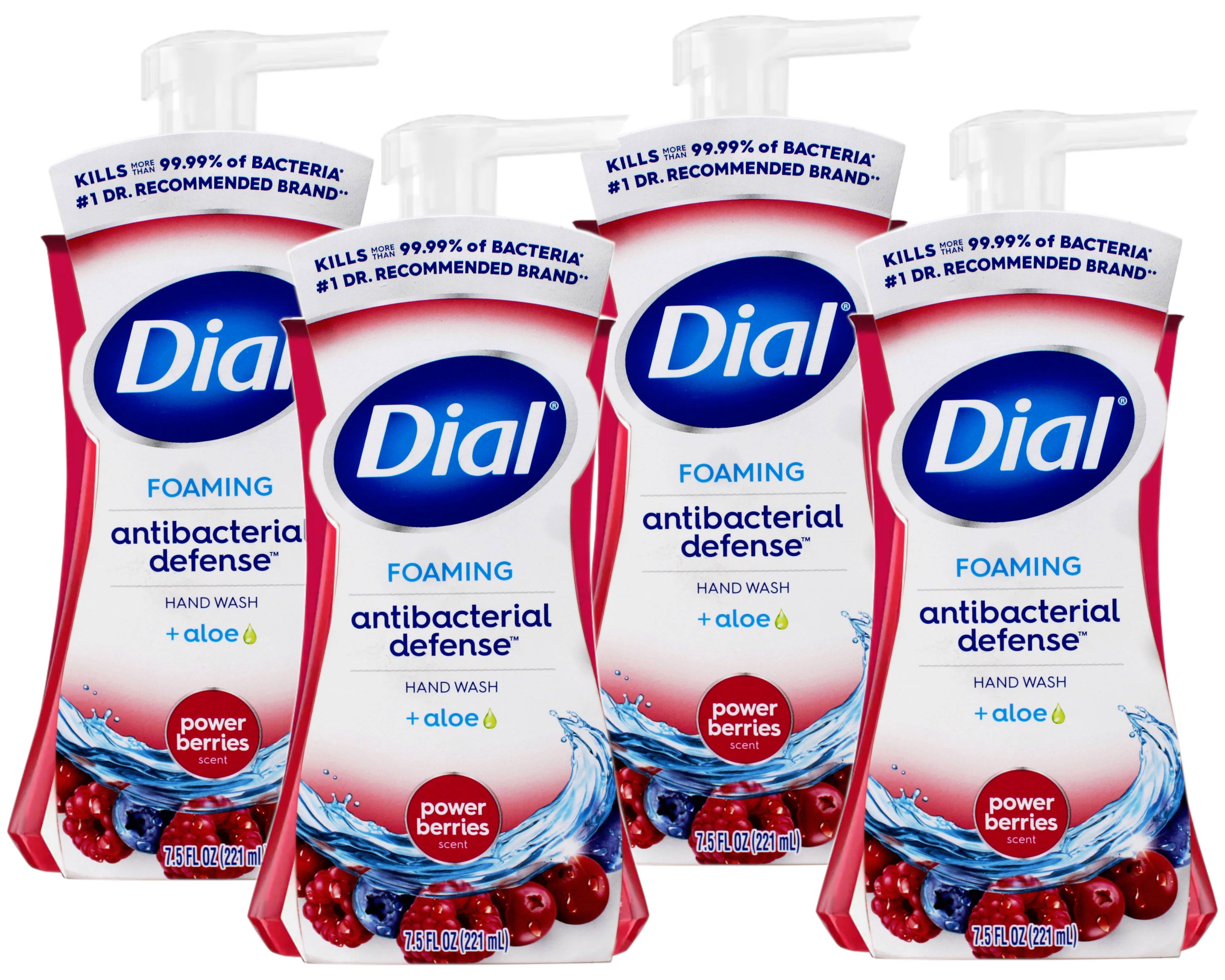Dial Gentle Foaming Hand Soap Power Berries Scent, 7.5 fl oz, 4 Pack