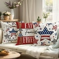 thumbnail image 3 of 4 Pack Independence Day Pillow Covers 16 x 16 Inch 4th of July American Flag Throw Pillow Case Memorial Day Patriotic Star America Freedom Decor Cushion Case for Home Couch Sofa Bed, 3 of 6