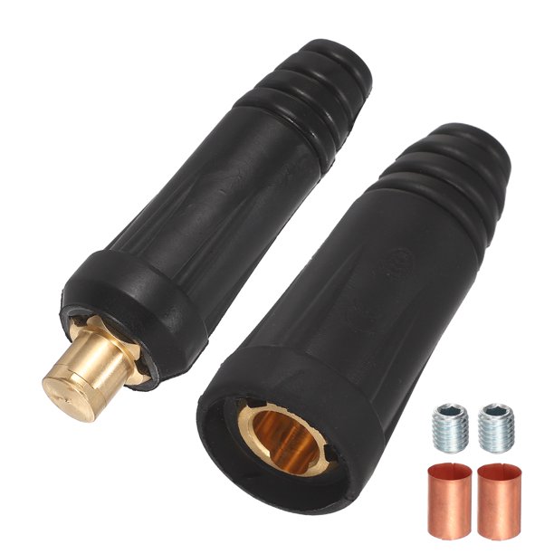 Conector de cables de soldadura Uxcell DKJ 35-50 para cable de 1-4 AWG, juego de conectores rápidos de 315A estilo UE para accesorios de máquina de soldadura, negro