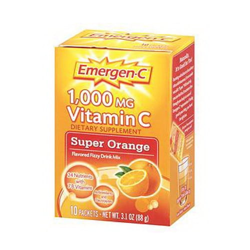 Emergen C 1000 Mg Vitamin C Fizzy Drink Mix Super Orange 10 Ea 3 Pack Walmart Com Walmart Com