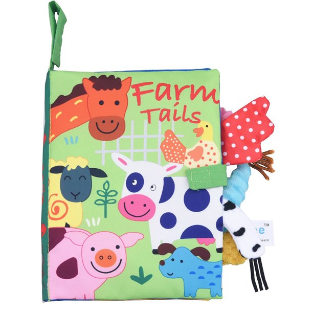 Soft Baby Cloth Books,Touch and Feel Crinkle Tail Books, for Babies