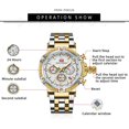 thumbnail image 6 of Business Men Watches (Chronograph/Waterproof/Luminous/Calendar/24 Hours) Big Face Stainless Steel Band Watches for Men, 6 of 6