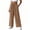 Khaki, variant on High Waisted Wide Leg Linen Pants Women Drawstring Elastic Waist Palazzo Pants Summer Gauzy Flowy Casual Pants with Pockets White