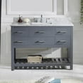 thumbnail image 6 of Caroline Estate 48" Single Bath Vanity in Gray with White Marble Top and Square Sink with Matching Mirrors, 6 of 9