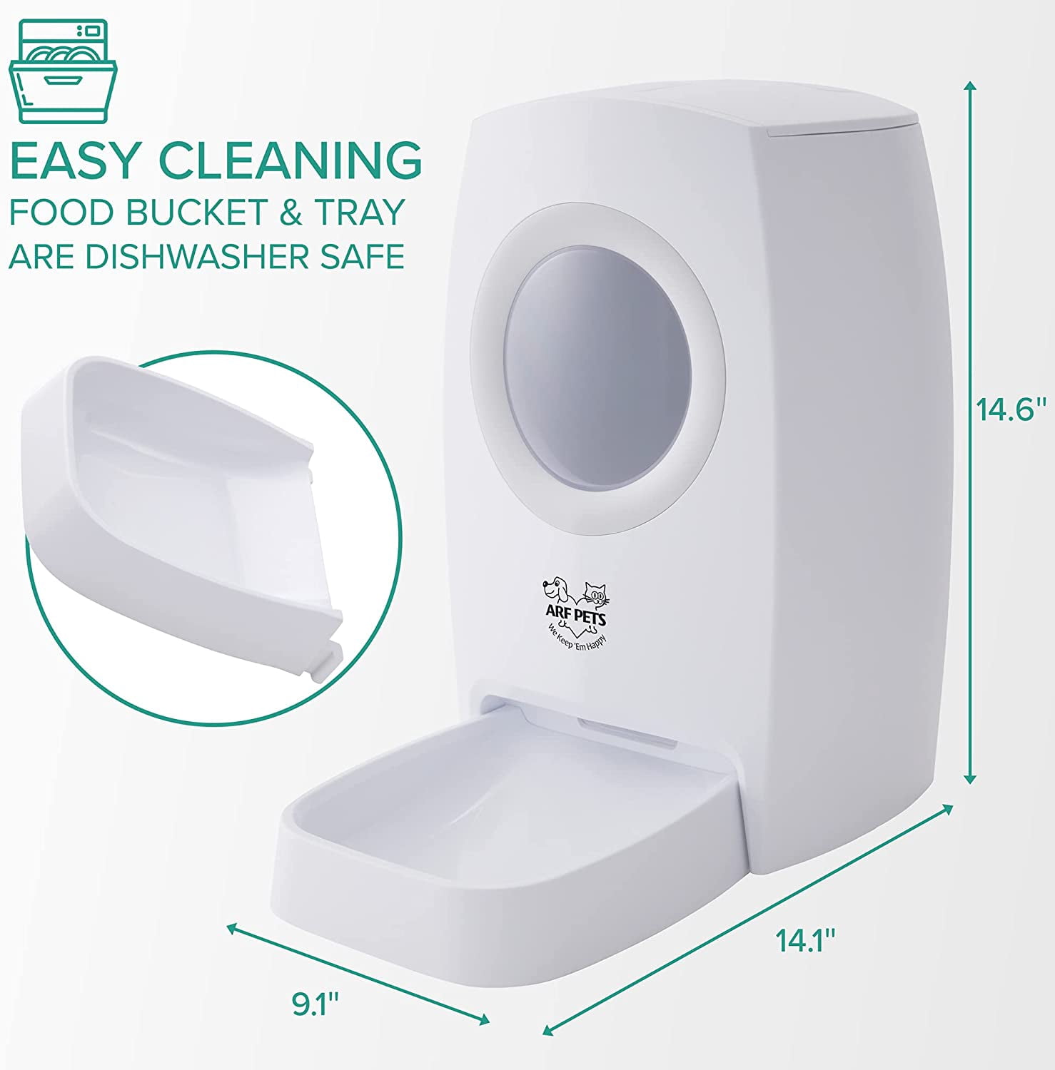 Arf Pets Automatic Pet Feeder Food Dispenser for Dogs, Cats & Small Animals