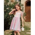 thumbnail image 5 of Arshiner Girls Dress Contrast Mesh Puffy Short Sleeve A Line Casual Party Dress, 5 of 5