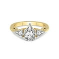 thumbnail image 3 of 1 Carat IGI Certified Pear Shape Lab Grown Diamond Engagement Ring | 14K Yellow Gold | Leona Three stone Side Pear Shape Lab Diamond Ring | FG-VS1-VS2 Quality Friendly Diamonds, 3 of 5