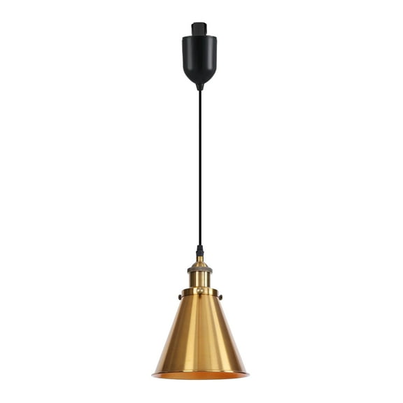 Kiven L-Type track lighting pendants Adjustable Height,L track pendant lights with Gold Iron Lampshade,Farmhouse Track Lighting Fixture for Kitchen Cafe Hallway, E26 Socket