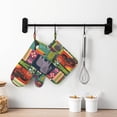 thumbnail image 6 of DouZhe Oven Mitts and Pot Holders Sets, Cartoon African Animals Jungle Prints Non-Slip Heat Resistant Kitchen Oven Silicone Glove, 6 of 7