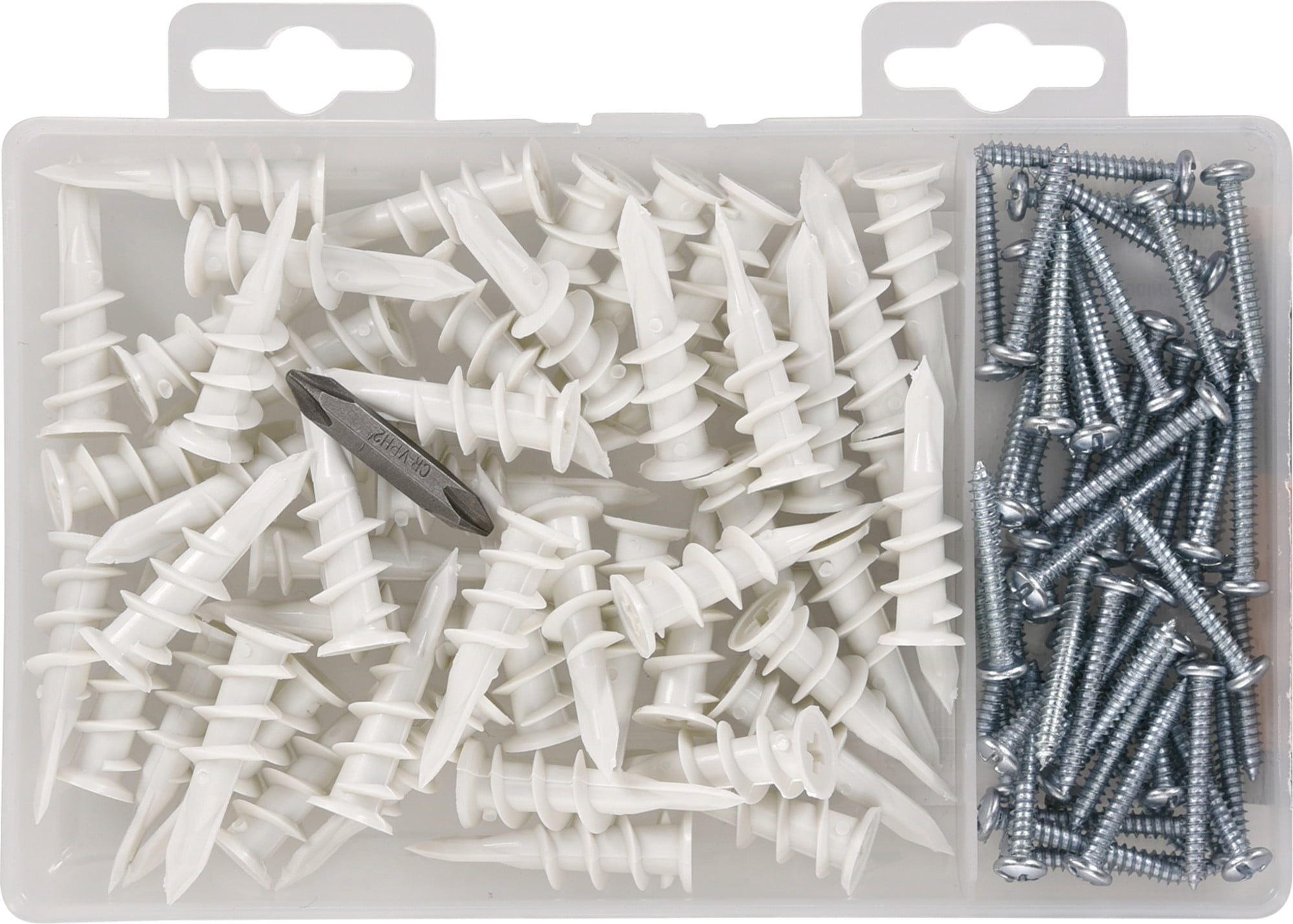 Hillman 591792 Medium Nylon Drywall Wallboard Anchor Kit, Shark Tooth (1/2"), New, 101 Pieces