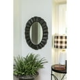 thumbnail image 3 of Creative Co-Op Distressed Metal Scalloped Oval Wall Mirror, Black, 3 of 7