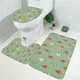 thumbnail image 2 of Green Christmas Tree Pattern Bathroom Rugs Sets 3 Piece,Toilet Cover Set,Absorbent Non Slip Bathroom Mats Sets with U-Shaped Contour Rug Toilet Rug Set, 2 of 5
