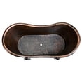 thumbnail image 2 of Premier Copper ProductsBTDR72DB 72" Hammered Copper Double Slipper Bathtub With Rings, 2 of 5