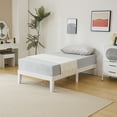 thumbnail image 4 of Zimtown 12" Solid Wood Platform Bed with Wooden Slats, Twin, Natural Pine, White, 4 of 8