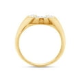 thumbnail image 4 of 1/3 Carat Round Cut Lab Created Moissanite Diamond Horseshoe Statement Ring In 10K Solid Yellow Gold Jewelry For Men (G-H Color, VVS1 Clarity, 0.33 Cttw)-13, 4 of 7