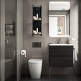 thumbnail image 2 of Mueble BOTIQUIN Gravita NEGRO CON REPISAS DE CRISTAL MDF 70cm alto 24cm largo 15cm fondo, 2 of 6