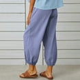 thumbnail image 5 of Jsaierl Wide Leg Linen Pants for Women Summer High Waist Pant Loose Fit Casual Tie Front Trousers Yoga Capris Pants, 5 of 9