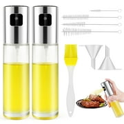 2 Pack Olive Oil Sprayer Bottle for Cooking Mister Oil Dispenser Glass Spray Bottle for Kitchen BBQ Salad Baking Roasting Grilling Frying