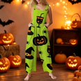 thumbnail image 2 of Evdexr Womens Halloween Jumpsuits 2026 Witch Hat Pumpkin Printed Rompers Wide Leg Sleeveless Square Neck Overalls Hippie Lightweight Costumes with Pockets S, 2 of 6