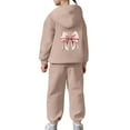 thumbnail image 6 of Gunia Kids Girls Athletic Sweatsuit 2 Piece Stylish Casual With Bow Print Design Comfortable Hoodie Jogger Pants Outfit Play Everyday Wear Breathable Clothes Set Cute Outfits For Girls 2-13 Years, 6 of 7