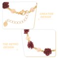 thumbnail image 3 of Pulsera con dijes de flores, pulsera de rosas, joyería de rosas, joyería de mano para mujeres y niñas, 3 of 5