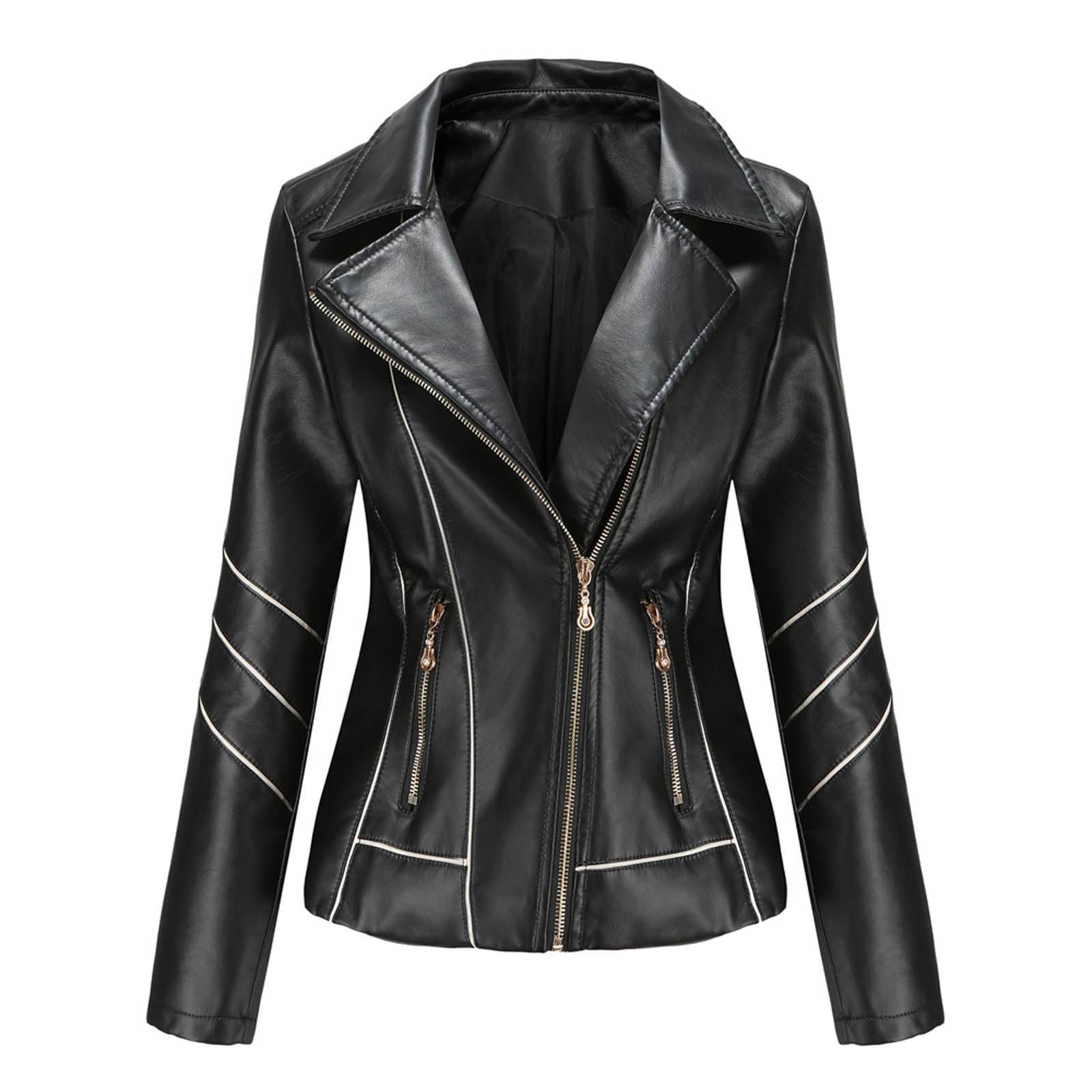Leather Lifestyle Womens Lambskin Leather Bomber Biker Motorcycle Stylish Black Jacket #WJ10