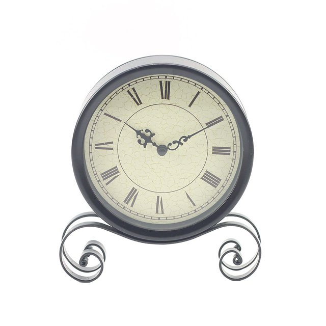 Reloj de escritorio clásico de 18,5x15x4 CM, campana para decoración de salas de estar, reloj de metal circular de mesa redonda vintage Kearding JJ12699-00B