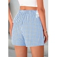 thumbnail image 2 of Shorts PRETTYGARDEN de Algodón a Cuadros para Mujer Talle S - Azul Claro, 2 of 9
