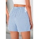 thumbnail image 2 of Shorts PRETTYGARDEN de Algodón a Cuadros para Mujer Talle S - Azul Claro, 2 of 9