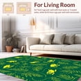 thumbnail image 2 of ODIKA 6' Machine Washable Non-Slip Area Rug, Tropical Frog and Fern Design with Interlocking Natural Shapes Accents High Traffic Rug, Green, 325175, 2 of 5
