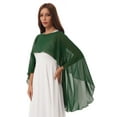 thumbnail image 2 of Miaeowve Women Soft Sheer Chiffon Bolero Shrug Wedding Capes Shawl Wrap for Bridesmaid Dress Cover Up Dark Green One Size, 2 of 7