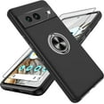 thumbnail image 1 of KOMI Pixel 7 Case, Google Pixel 7 Case with HD Screen Protector, Shockproof Google Pixel 7 Phone Case with 360° Magnetic Ring Holder Kickstand Phone Case for Google Pixel 7 Black, 1 of 5