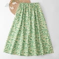 thumbnail image 2 of Levmjia Women Floral Print A Line Skirt Lightweight Breathable High Waist Flowy Swing Midi Skirt Elegant Casual Holiday Travel Office Commute Daily Floral Comfortable Fashion, 2 of 7