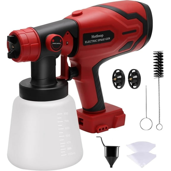 Paint Sprayer for Milwaukee M18 18V Battery, Cordless HVLP Paint Sprayers for House Painting Stain Sprayer for Fence, Furniture, cabinets, Walls, etc. (Battery NOT Included)