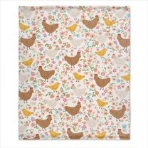 Chickens Blanket Gifts, Farm Chickens Blankets, 50"x60" Travel Throw Lightweight Flannel Throw Blanket, Chickens Gift for Boy Girl Child Kid for Bed/Couch/Sofa