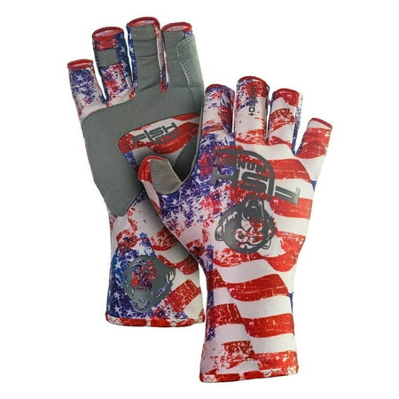 UPC: 0852009007098 | Fish Monkey Gloves Half Finger Guide Glove  Americana  Large – FM11-AMER-L