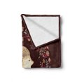 thumbnail image 2 of Hedgehog Soft Flannel Fleece Throw Blanket, Watercolor Style Animal with Wild Forest Leaf and Berries Wreath, Cozy Plush for Indoor and Outdoor Use, 60" x 80", Vermilion Eggshell, by Ambesonne, 2 of 6