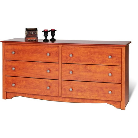 Prepac Monterey 6 Drawer Dresser Cherry Walmart Com