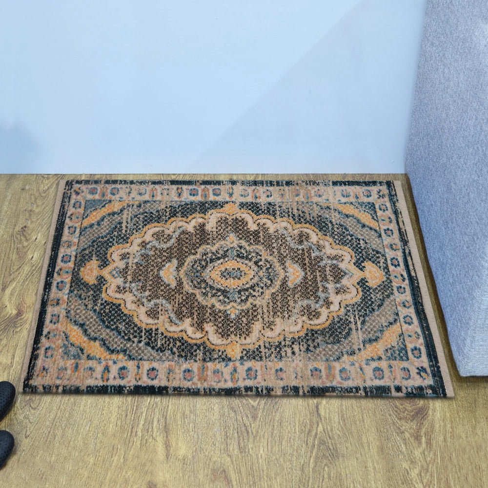 Gray Medallion Kitchen Rug - 20x34 Non-Skid Rug - Walmart.com