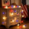 thumbnail image 5 of 4th of July Decorations - Red White and Blue String Lights,118 Inch Patriotic Star& American flag Decoration Lights String for Home Hanging,Wall Decor,Independence Day Atmosphere Layout, 5 of 6