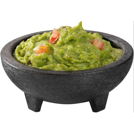 

4 Ounce Salsa Bowl 1 3-Legged Design Molcajete Bowl - Microwavable Dishwashable Black Plastic Salsa Bowl Shatterproof For Sauces Guacamole and Cheese Dip