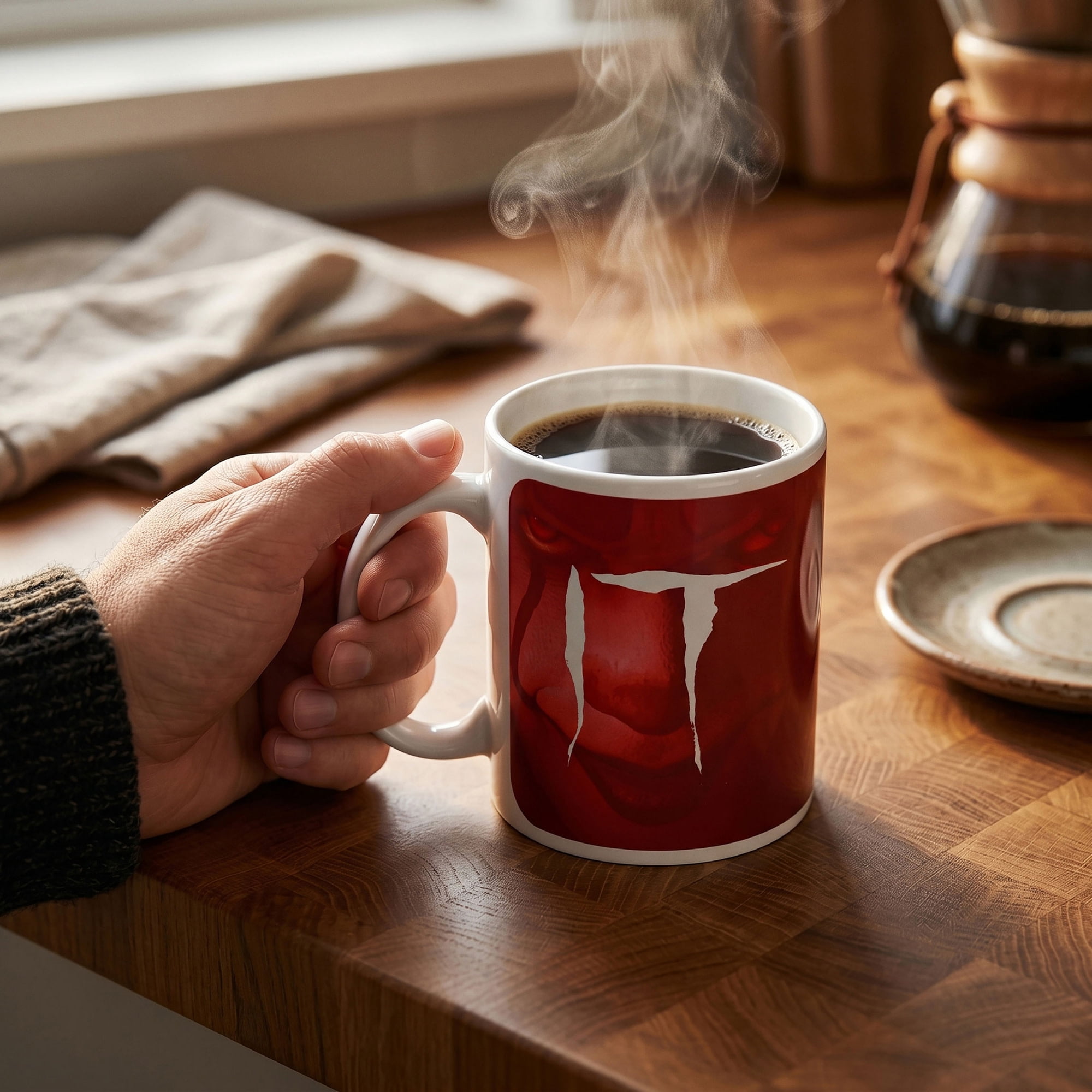 Pyramid America: IT Pennywise Red - 11oz Ceramic Mug - Coffee & Tea Cup, Horror Character Photo, Microwave-Dishwasher Safe, Fan Collectible, Licensed