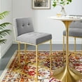 thumbnail image 2 of Bar Stool Chair Barstool, Fabric, Metal Steel, Gold Light Grey Gray, Modern Contemporary Urban Design, Bar Pub Cafe Bistro Hotel Restaurant Hospitality, 2 of 8
