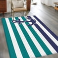 thumbnail image 3 of 3'x5' Area Rugs, Anchor Teal Indoor Outdoor Area Rug for Living Room Bedroom, Modern Navy Blue White Striped Nautical Washable Bathroom Rugs Kitchen Floor Carpet Mats Home Decor Aesthetic, 3 of 8