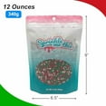 thumbnail image 2 of Twinkling Trees Blend - 12 Oz Resealable Stand Up Candy Bag - Christmas Themed Sprinkles Featuring Green Christmas Trees with Red and White Jimmies - Bulk Sprinkles for Baking, 2 of 6